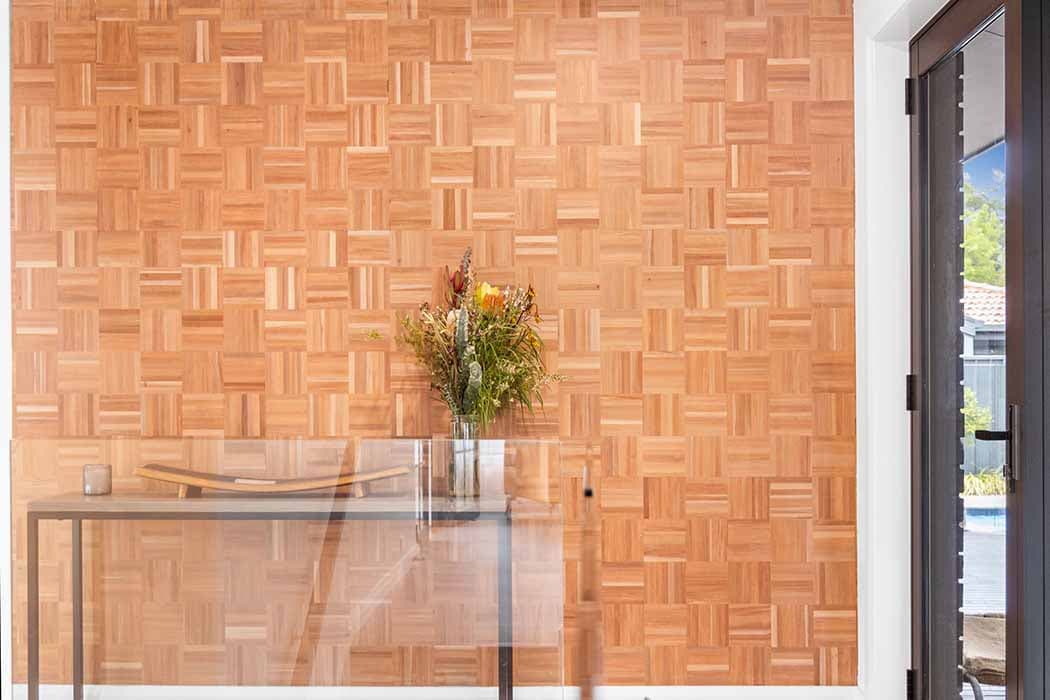 Modern timber feature wall in a Canberra home renovation