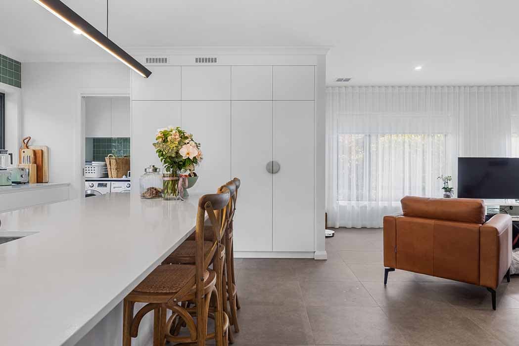 Modern kitchen renovation in Canberra, Australia with stylish finishes and open layout.
