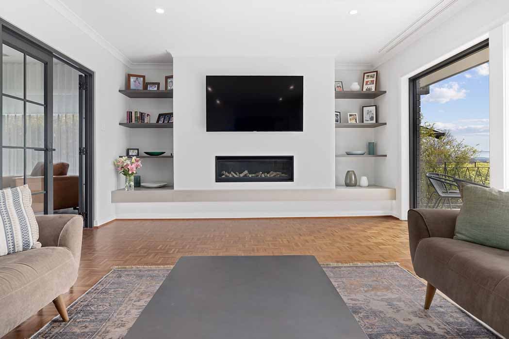 Modern living room renovation in Canberra, Australia with elegant design and natural light