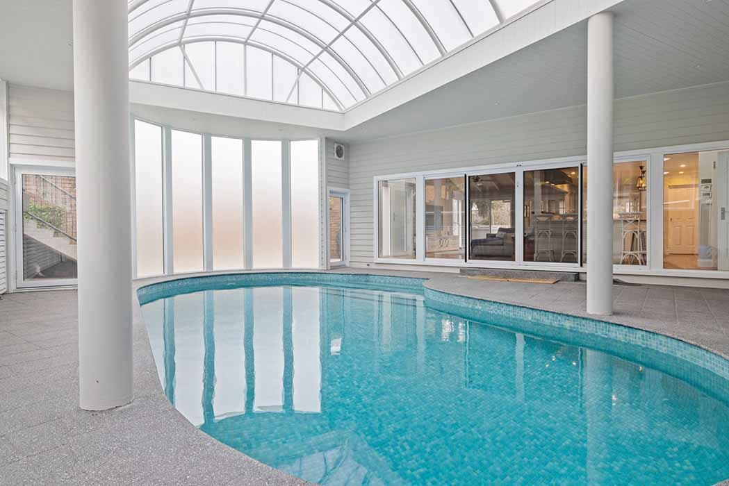 Indoor pool renovation in Canberra, Australia with modern design and natural light.