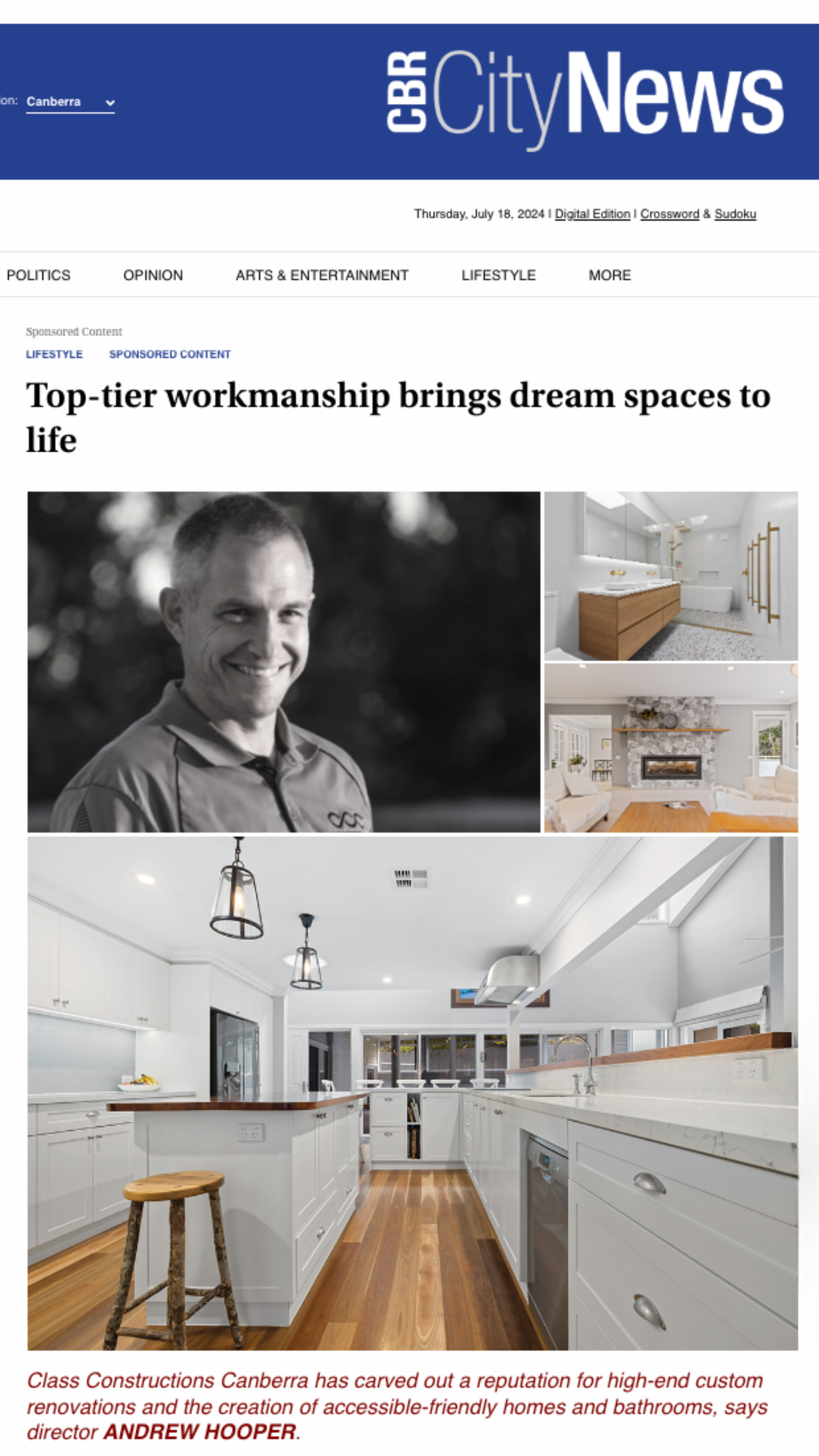 Canberra City News Feature: Top-tier workmanship brings dream spaces to life